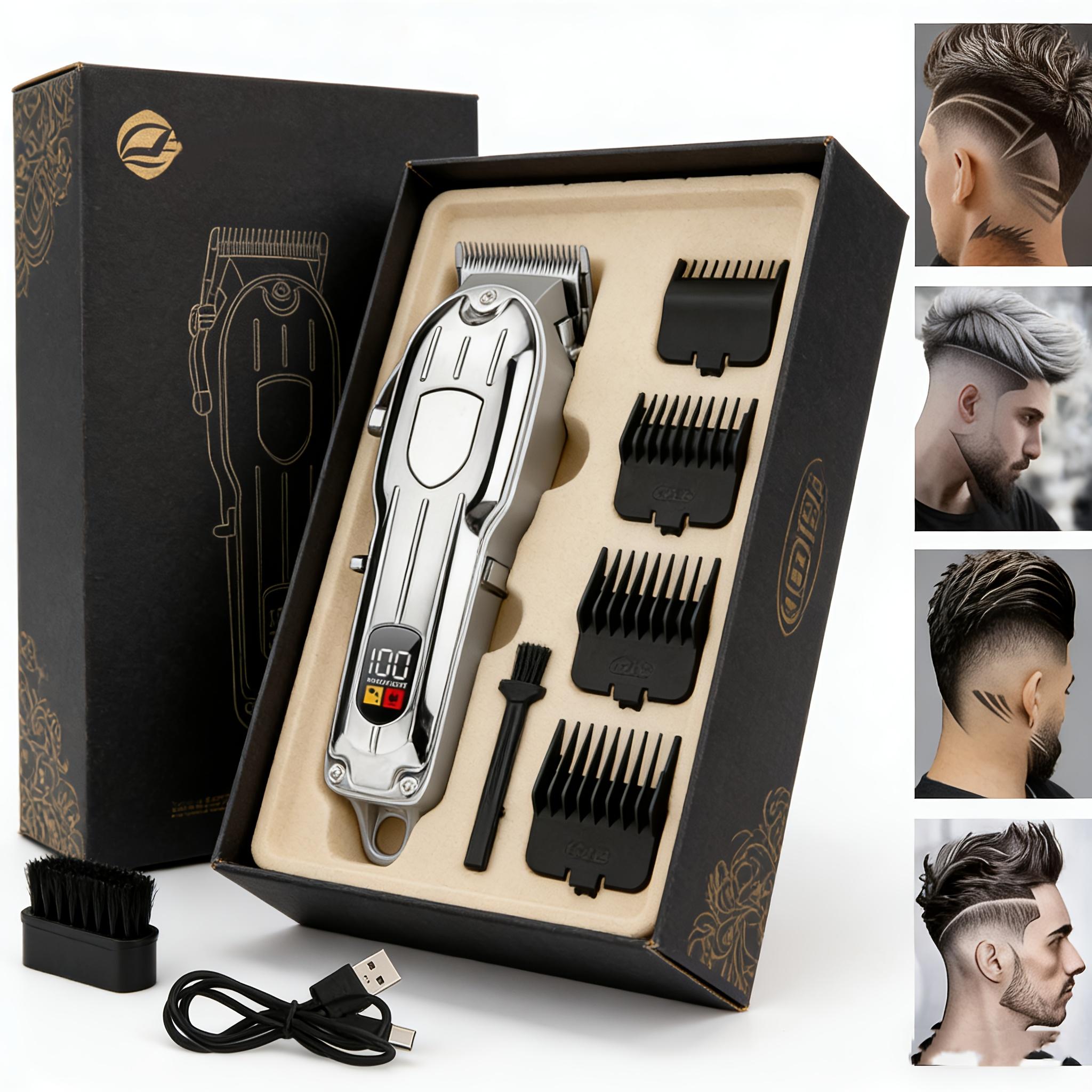 Mens Grooming Kit Gift - مجموعة ماكينة حلاقة الشعر القابلة لإعادة