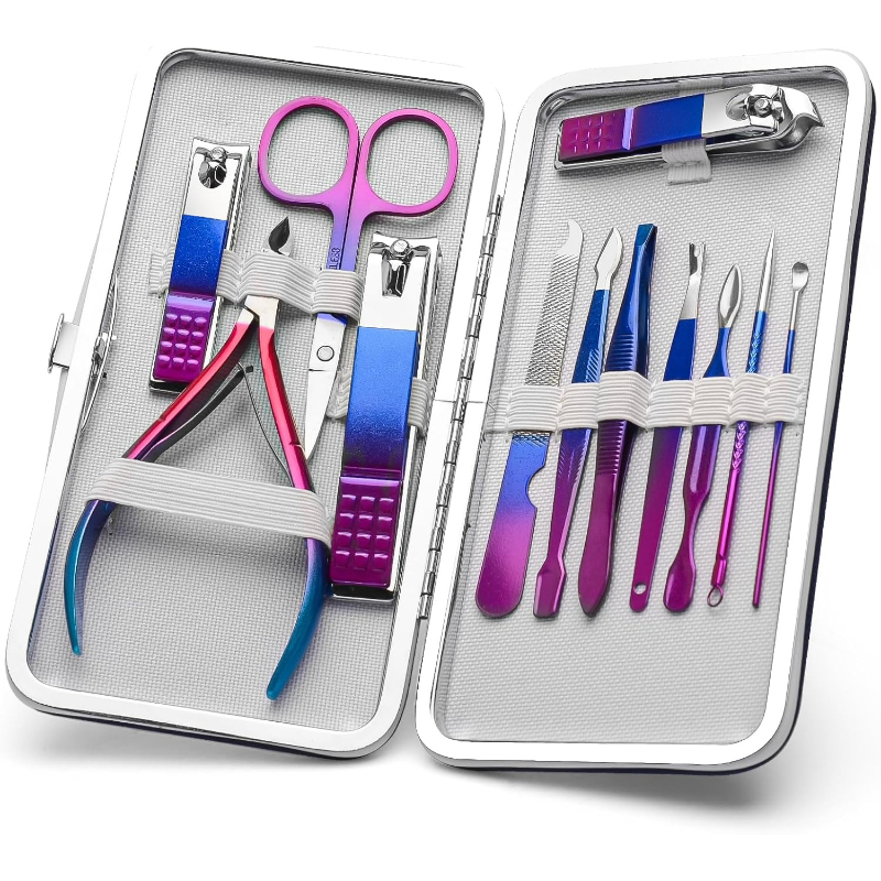 Mens Grooming Kit Gift - مجموعة أدوات العناية بالأظافر، مقص أظافر،