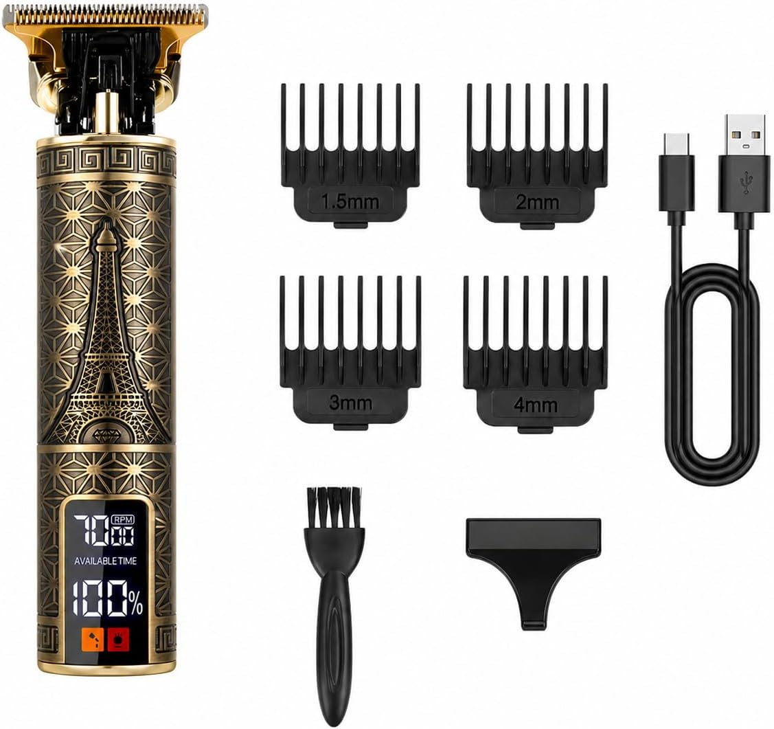 Mens Grooming Barber - ماكينة حلاقة كهربائية احترافية للرجال مع