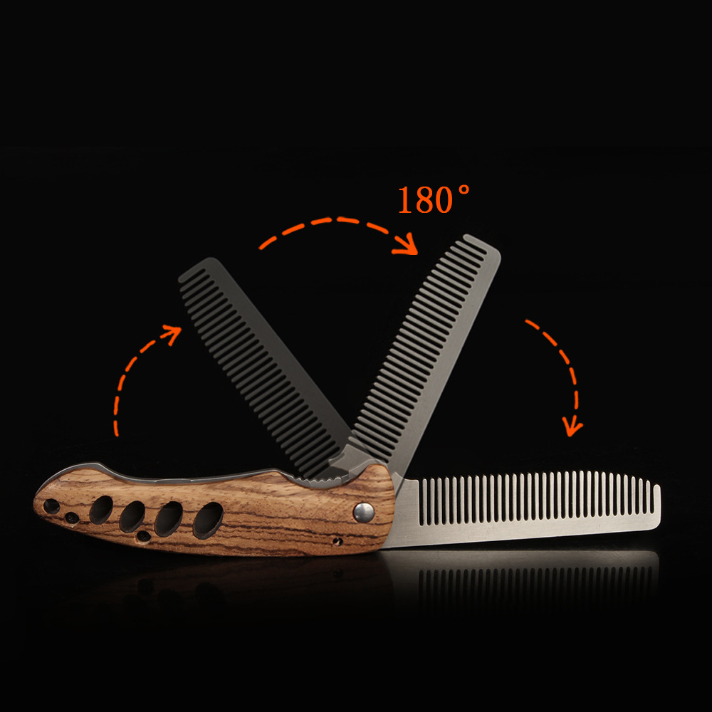 مشط لحية قابل للطي من الخشب ال - مراجعة Mens Grooming Barber وسعره